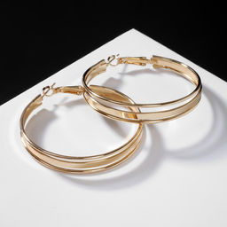 Серьги-кольца Карма крупная линия, цвет золото, d=4