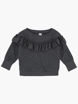 Лонгслив для девочки UD 6944 черный меланж - Mini maxi фото 3