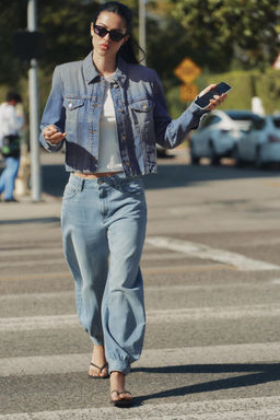 JEANS TRF BALLOON TIRO MEDIO / Azul claro - Zara фото 4