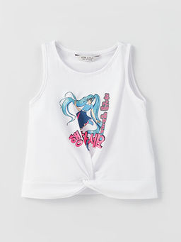 Bisiklet Yaka Bask?l? K?z ?ocuk Atlet