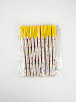 Цена за 10 шт. Ручка пластик пиши-стирай с колпачком "Ты-цветочек", синяя паста, гелевая 0,5 мм