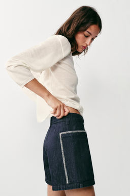 SHORTS Z1975 BORDADOS / Azul - Zara фото 4