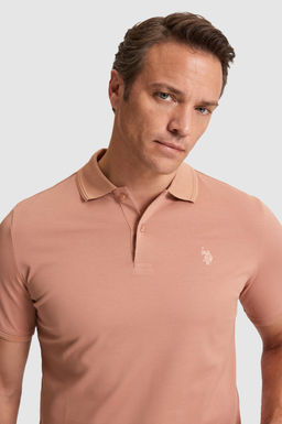 Erkek Pudra Regular Fit Polo Yaka Basic Ti__rt