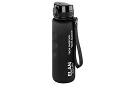 Бутылка для воды 1000 мл 7,8*7,8*28,5 см "Style Matte" с углублениями д/пальцев черная, мотивацион.