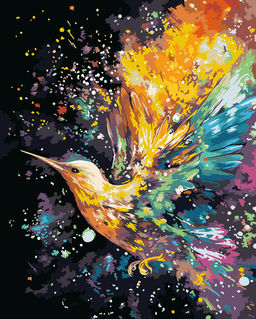 ФРЕЯ PNB/PLZ-288 Набор для раскрашивания по номерам ( с краской-металлик ) 50 х 40 см Красочная колибри