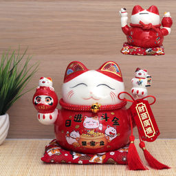 Копилка Кот манэки-нэко на коврике 16,5 см / C12 /уп 18/ - ГалеонТрейд фото 5