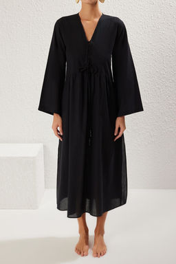 K?rm?z? Dokuma Buzgulu %100 Pamuk Maxi Plaj Elbise TBESS25EL00015 - Trendyolmilla фото 12