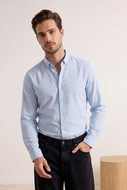 Ac?k Mavi Regular Erkek Gomlek TMNSS26GO00008