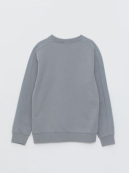 Bisiklet Yaka Bask?l? Uzun Kollu Erkek ?ocuk Sweatshirt - Waikiki фото 2