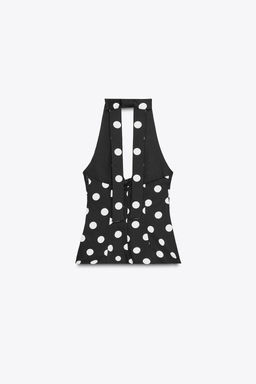 POLKA DOT HALTER TOP WITH BACK BOW - Zara фото 5