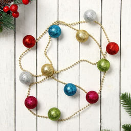 Бусы на ёлку Разноцветные шарики, длина 1.2 м, d=3 см