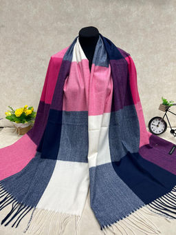 Палантин в клетку из кашемира, мультицвет