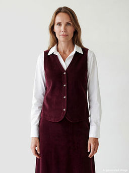 V Yaka Fitilli Kadife Kad?n Yelek