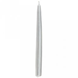Свеча "Столовая коническая" д1,8см, h20см, парафин, серебряный, 30гр (Россия)