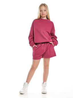 Шорты для девочки подростковые 22-7630 св.серый меланж - Mini maxi фото 25