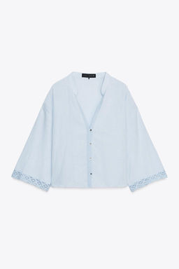LACE SHORT SHIRT - Zara фото 6