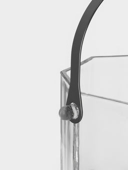 Ведро для льда «Октогон», 900 мл, 15×13×12.5 см, с щипцами, стекло, прозрачное