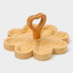 Менажница Доляна Цветок, 19.5?19.5 см, 4 секции, бамбук