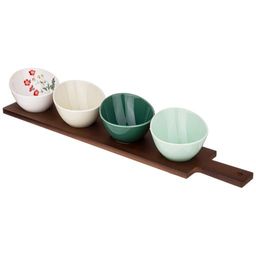 НАБОР ИЗ 4 САЛАТНИКОВ BRONCO MEADOW11*9*6 СМ НА ДЕРЕВЯННОЙ ПОДСТАВКЕ С РУЧКОЙ 47*9,5*1 СМ  фото 4