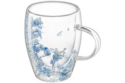 Кружка 350 мл 13,3*9*11,5 см Crystal glass с двойными стенками, с декором из сухих цветов - Elan gallery фото 6