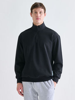 Fermuarl? Dik Yaka Erkek Sweatshirt