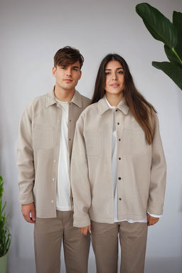 TRENDYOL MAN Bej Regular Fit Orme Rahat K?sl?k Dokulu. Ceket Gomlek TMNAW25GO00016 - Trendyolmilla фото 8