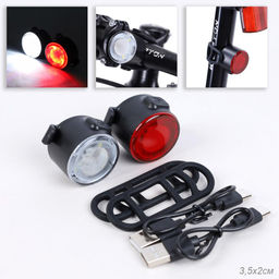 Набор фонарей передний и задний COMIRON SIGNAL корпус: ABS; аккум 250 mAh; USB V3.0; 6 режимов; Вес 25гр. /уп 100/ - Галеонтрейд фото 2