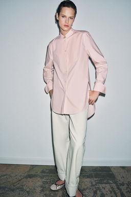 ASYMMETRIC POPLIN SHIRT ZW COLLECTION