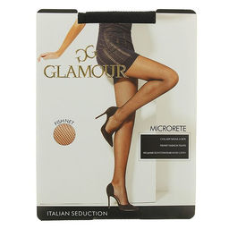 Колготки женские Glamour Collant Microrete glamour, сетка, цвет nero (чёрный), размер 3