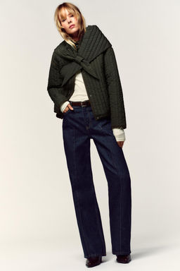 PUFFER JACKET WITH DETACHABLE SCARF