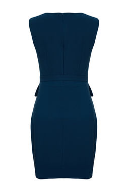 TRENDYOLMILLA Petrol Kemerli Vucudu Saran Cep Detayl? Mini Dokuma Elbise TWOSS23EL02037  фото 12