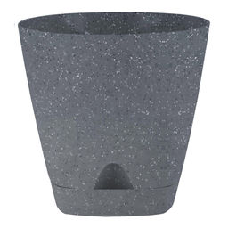 Ingreen Горшок для цветов пластмассовый Amsterdam 0,65л, д11см, h10см, с прикорневым поливом, темный камень (Россия) - Домашняя мода фото 2