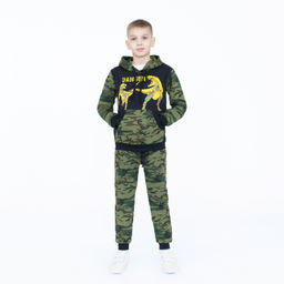 Костюм детский хаки/черный принт дино 747 (98, 56)