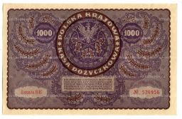 Банкнота 1000 марок 1919 года Польша