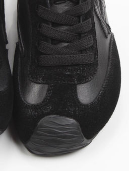 03-A885-1 BLACK Кроссовки женские (натуральная кожа, натуральная замша)