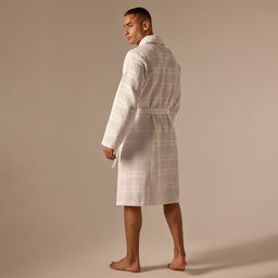 Халат вафельный мужской SL HOME: Chess «Блан де Блан», размер XL, хлопок 100%, белый