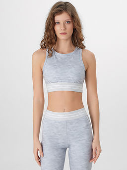 Топ женский спортивный серый