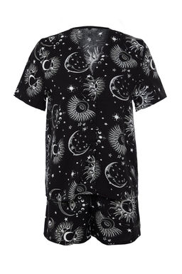 Trendyolmilla Kad?n Couple/Cift Mavi Galaksi Desenli Viskon Sortlu Dokuma Pijama Tak?m? THMSS24PT00135 фото 16