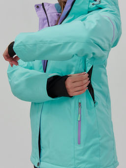 Горнолыжная куртка женская зимняя бирюзового цвета 01_1Br - Chunmai фото 5