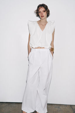 ZW COLLECTION POPLIN PEPLUM TOP - Zara фото 6