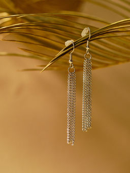 Набор 2 предмета: серьги, бусы Унисон накрученность, чёрный в серебре, 60 см