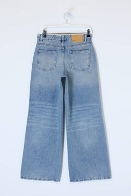 Premium Mavi Ozel Kumas DOKUMLU Yuksek Bel %100 Pamuk Wide Leg Jeans TWOSS26JE00136 - Trendyolmilla фото 6