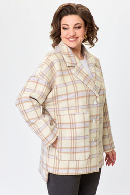 Пальто БелЭльСтиль 841 молочная клетка фото 6