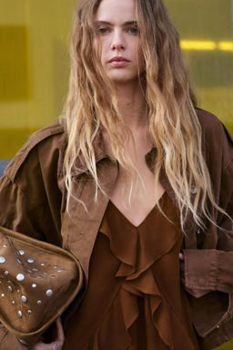 VESTIDO CORTO VOLANTES / chocolate - Zara фото 5