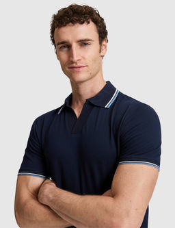 Lacivert Slim Fit %100 Pamuk Apa_ Yaka Ti__rt