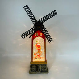 Новогодний декор Мельница стекло - Дед Мороз в санях 28 см (арт. WDL-23023A)