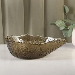 Салатник «Ракушка», 930 мл, 22.5×17.5×7 см, фигурный, стекло, коричневый