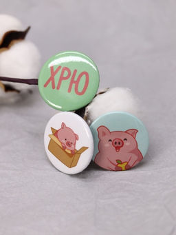 Набор значков 3 шт. iLikeGift "ХРЮ"