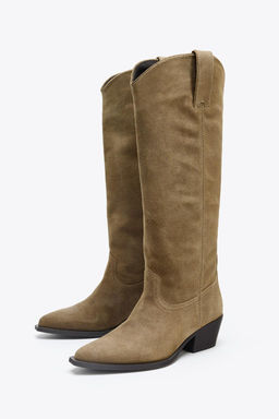 SPLIT SUEDE KNEE-HIGH BOOTS - Zara фото 6