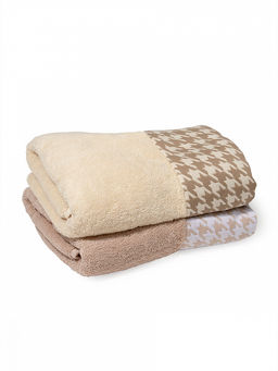 Набор махровых полотенец 2шт 35x70 бежевый махровая ткань